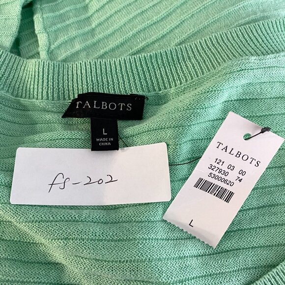 Talbots Sweater Cotton‎ Tab Sleeve NWT Large - Picture 2 of 7